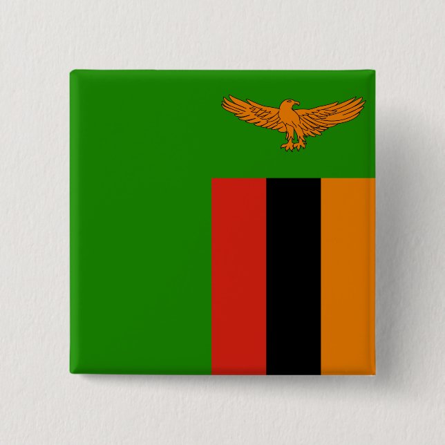 Zambia Flag 15 Cm Square Badge (Front)