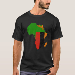 Zambia Flag Africa Continent Silhouette Gift for Z T-Shirt