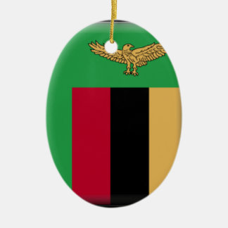 Zambia Flag Ceramic Tree Decoration