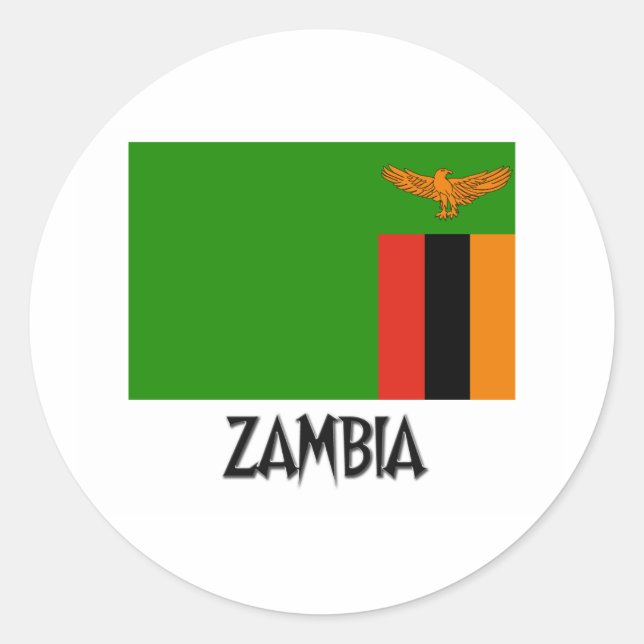 Zambia Flag Classic Round Sticker (Front)