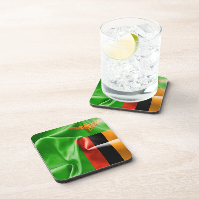 Zambia Flag Drinks Coasters (Right Side)