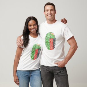 Zambia Flag Fingerprint T-Shirt