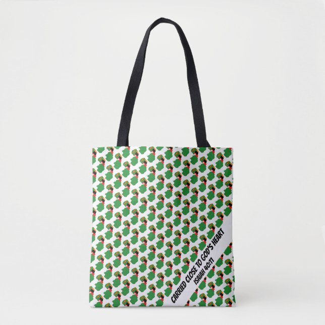 ZAMBIA FLAG God's Heart Isaiah 40 Scripture Tote Bag (Front)