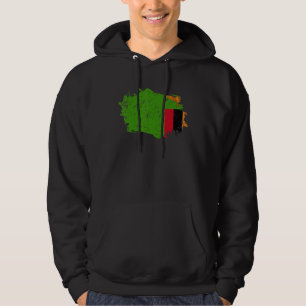Zambia Flag Grunge Country Flag Zambia Hoodie