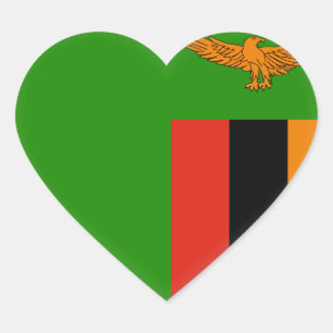Zambia Flag Heart Sticker