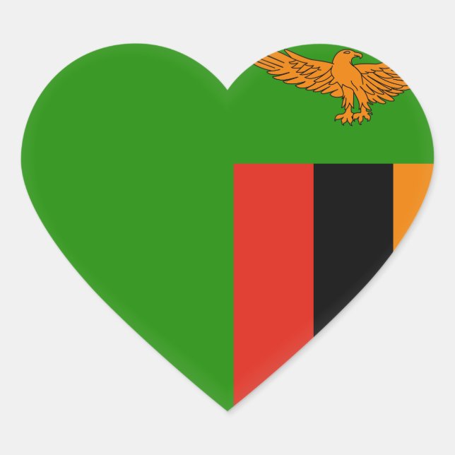 Zambia Flag Heart Sticker (Front)
