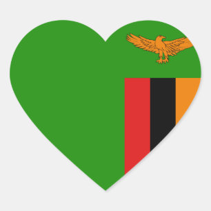 Zambia Flag Heart Sticker
