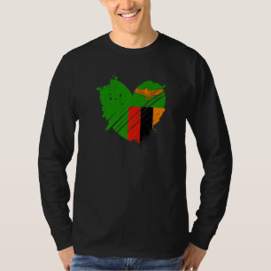 Zambia Flag I love Zambia It is in my DNA for Zam T-Shirt