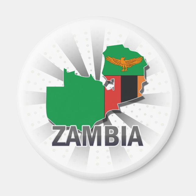 Zambia Flag Map 2.0 Magnet (Front)