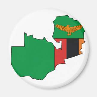 Zambia flag map magnet