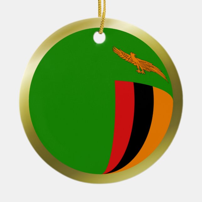 Zambia Flag Ornament (Front)