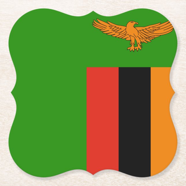 Zambia Flag Paper Coaster (Front)