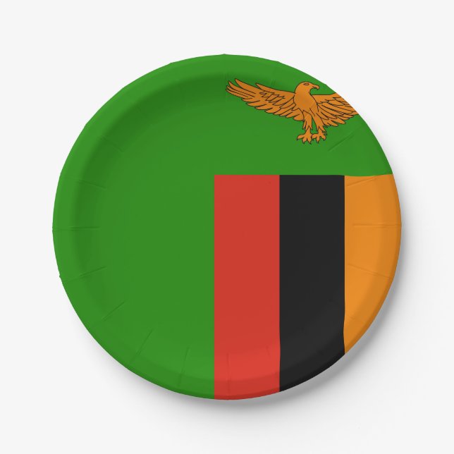 Zambia Flag Paper Plate (Front)