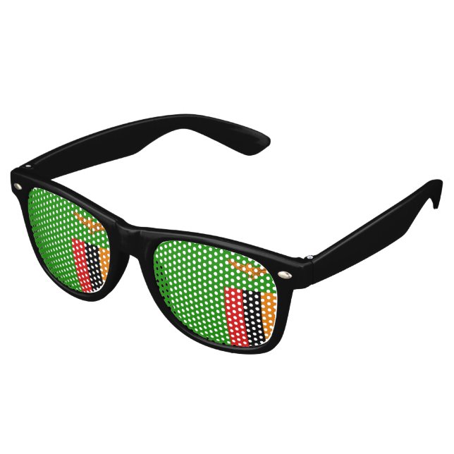 Zambia Flag Retro Sunglasses (Angled)