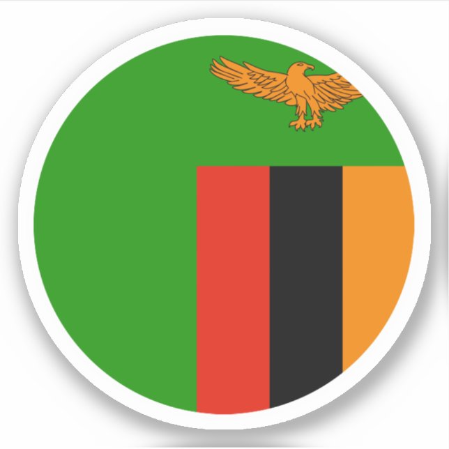 Zambia Flag Round Sticker (Front)