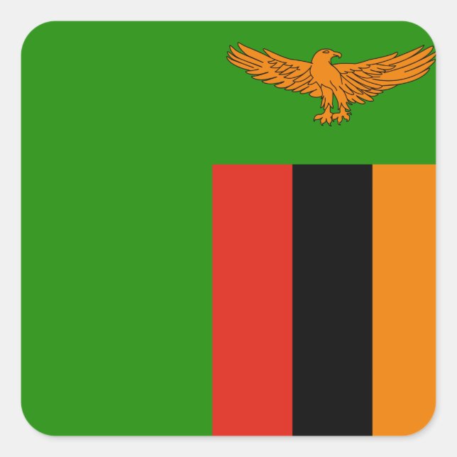 Zambia Flag Square Sticker (Front)