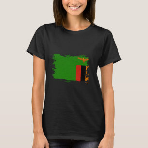 Zambia Flag Vintage Zambian Pride Heritage Zambian T-Shirt