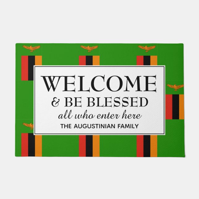 ZAMBIA FLAG | Welcome Doormat (Front)