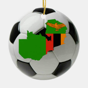 Zambia football soccer ornament