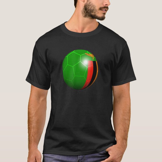 Zambia Futbol Flag T-Shirt (Front)