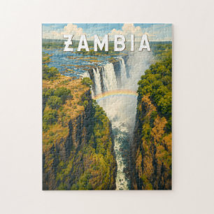 Zambia Illustration Travel Art Vintage Jigsaw Puzzle
