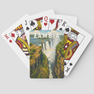 Zambia Illustration Travel Art Vintage Playing Cards