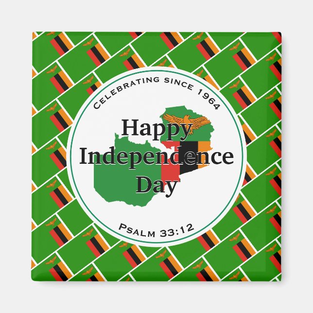 ZAMBIA INDEPENDENCE Zambian Flag Scripture Magnet (Front)