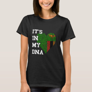 Zambia It's In My DNA Heart Zambian Pride Zambian  T-Shirt