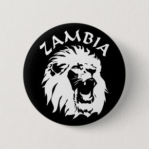 Zambia Lion 6 Cm Round Badge