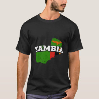 Zambia Map And Flag Souvenir Zambian T-Shirt