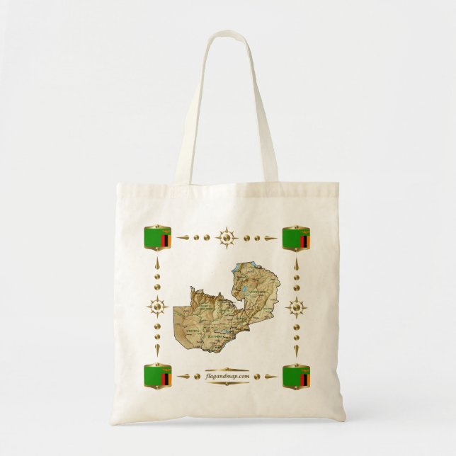 Zambia Map + Flags Bag (Front)