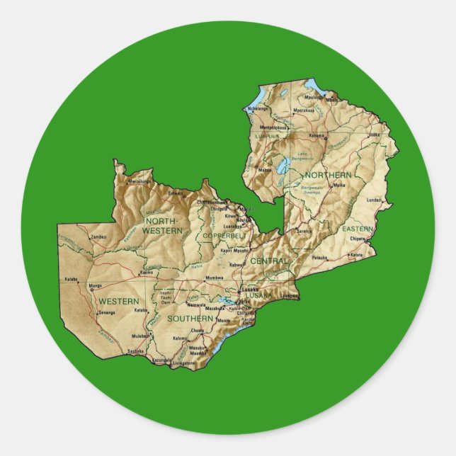 Zambia Map Sticker (Front)