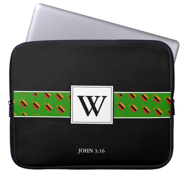 ZAMBIA Monogram Christian Bible Laptop Laptop Sleeve (Front)