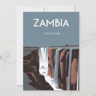 Zambia postcard travel africa poster print