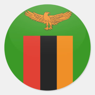 Zambia quality Flag Circle Classic Round Sticker