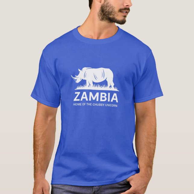 Zambia Rhino Home of the Chubby Unicorn T-Shirt (Front)