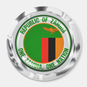 Zambia Round Emblem Magnet