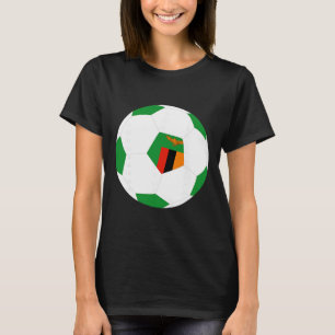 Zambia Soccer Byll Zambian Flag Jersey Pride Print T-Shirt