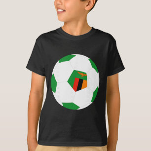 Zambia Soccer Ll Zambian Flag Jersey Pride Print T-Shirt