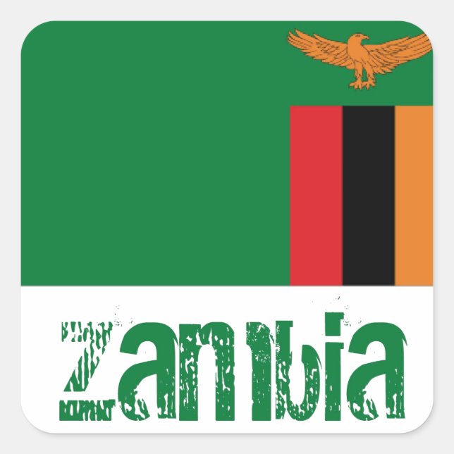 Zambia Square Sticker (Front)