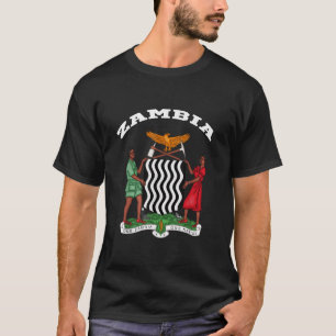 Zambia T shirt Coat of arms Tee Flag souvenir Zamb