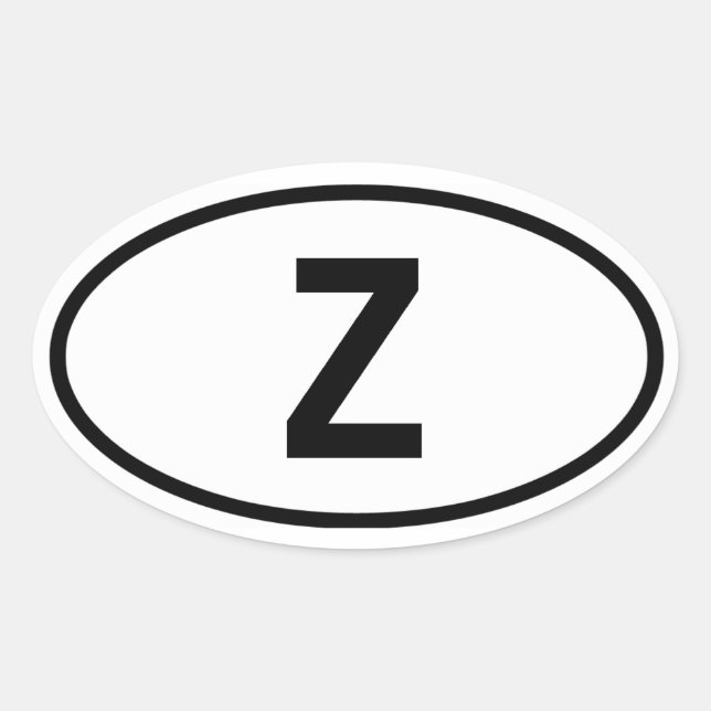 Zambia "Z" Oval Sticker (Front)