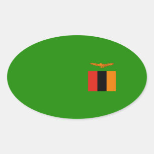 Zambia – Zambian Flag Oval Sticker