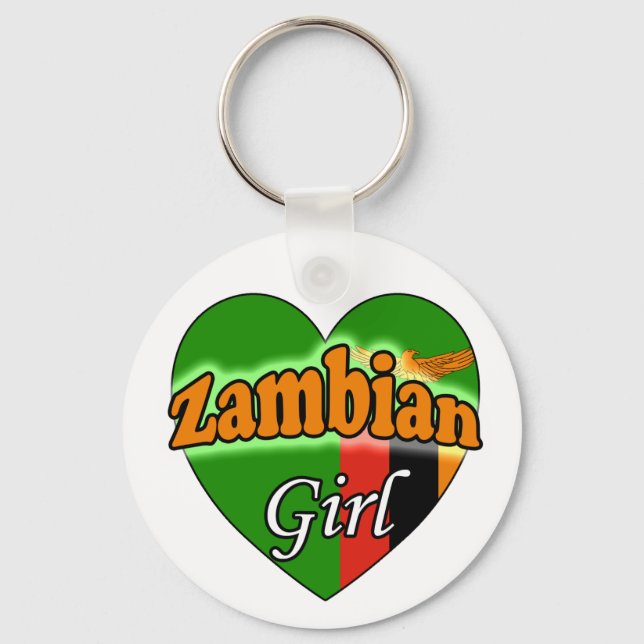 Zambian Girl Sleutelhanger Key Ring (Front)