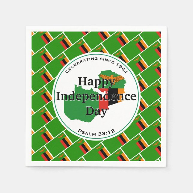 ZAMBIAN INDEPENDENCE Celebrating Zambia Paper Napkin (Front)