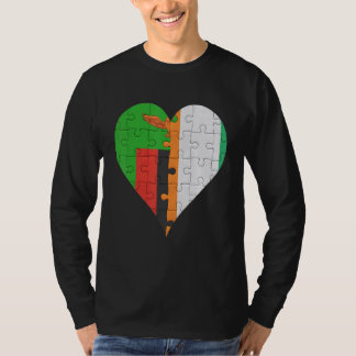 Zambian Ivorian Flag Heart T-Shirt