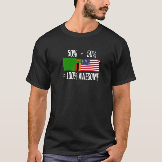Zambian Roots Zambia Zambian American Premium T-Shirt (Front)