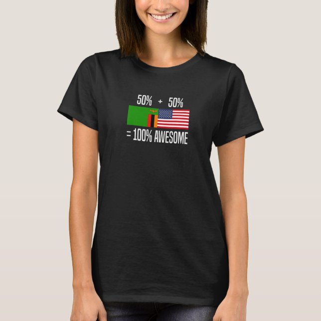 Zambian Roots Zambia Zambian American Premium T-Shirt (Front)