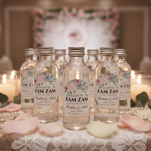 zamzam water nikah muslim wedding favour floral classic round sticker