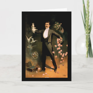 Zan Zig performing with rabbits and roses Card